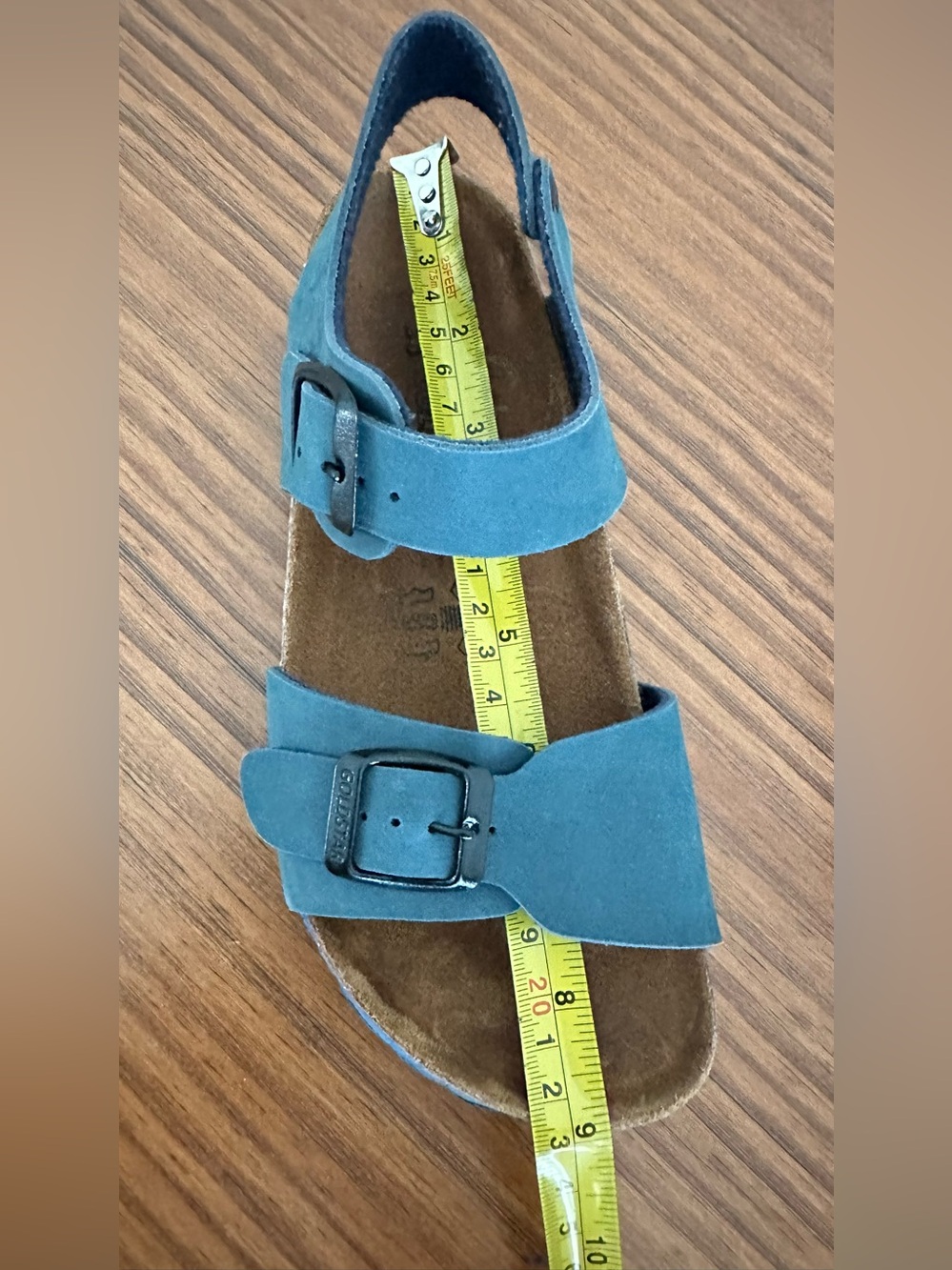 Turquoise Suede Kids Buckle Sandals - Goldenstar - Picture 8 of 8